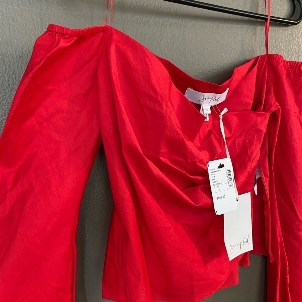 BNWT Scripted Cropped Blouse- Xsmall - Picture 5 of 7